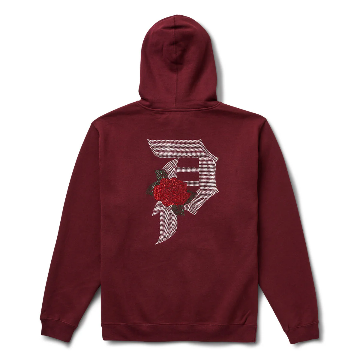 DIRTY P RHINESTONE ROSE HOOD